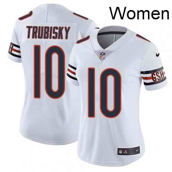 Womens Nike Chicago Bears 10 Mitchell Trubisky Elite White NFL Jersey